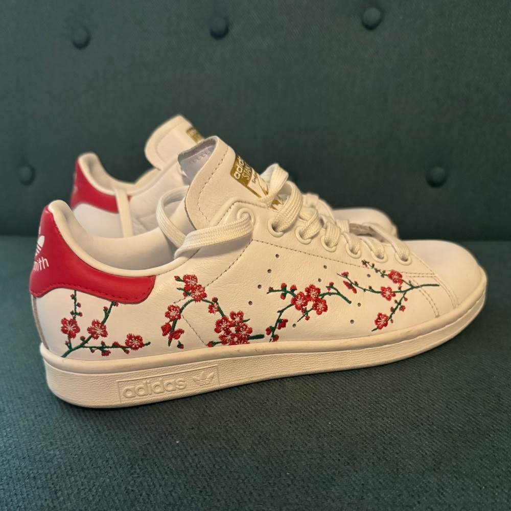 Adidas Cherry Blossom Sakura Stan Smith Sneakers 6.5 - Picture 4 of 14